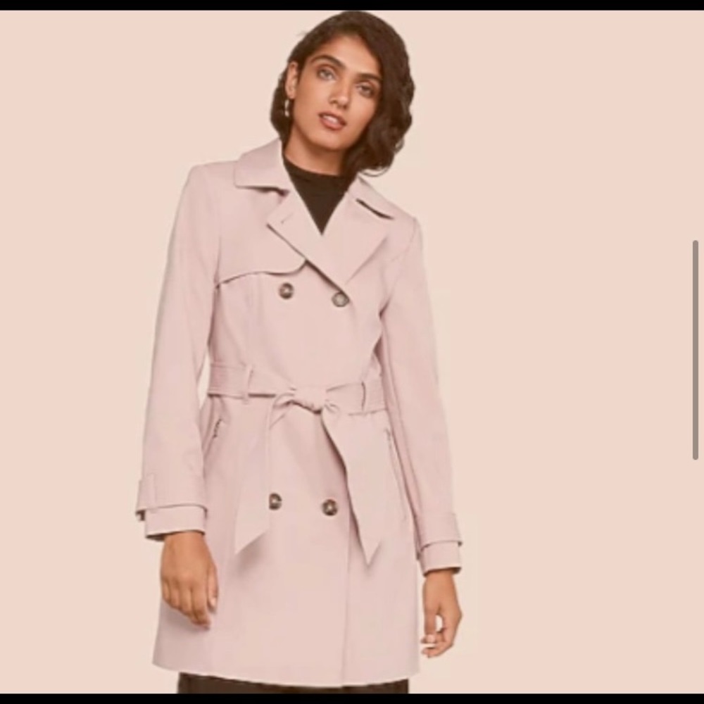 Express olive green double breasted trench coat-S